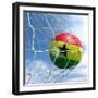 Ghanaian Soccer Ball in a Net-zentilia-Framed Art Print