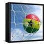 Ghanaian Soccer Ball in a Net-zentilia-Framed Stretched Canvas