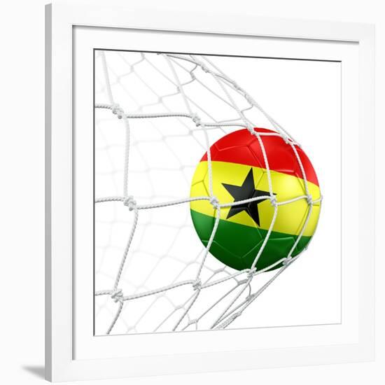 Ghanaian Soccer Ball in a Net-zentilia-Framed Art Print