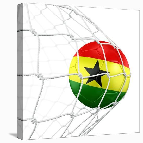 Ghanaian Soccer Ball in a Net-zentilia-Stretched Canvas