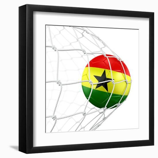 Ghanaian Soccer Ball in a Net-zentilia-Framed Art Print