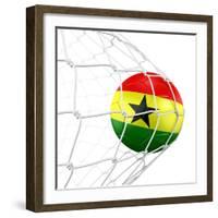 Ghanaian Soccer Ball in a Net-zentilia-Framed Art Print