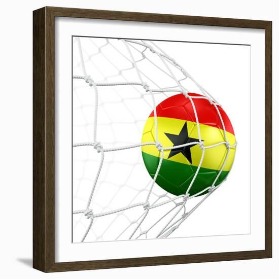 Ghanaian Soccer Ball in a Net-zentilia-Framed Art Print