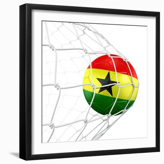 Ghanaian Soccer Ball in a Net-zentilia-Framed Art Print