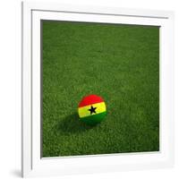 Ghanaian Soccerball Lying on Grass-zentilia-Framed Art Print