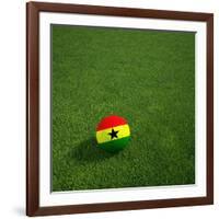 Ghanaian Soccerball Lying on Grass-zentilia-Framed Art Print