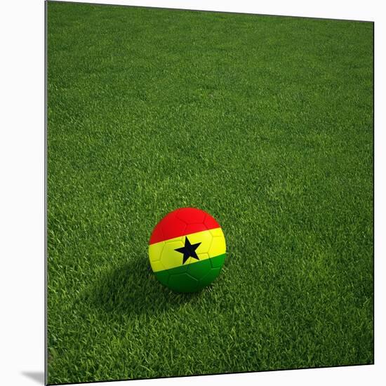 Ghanaian Soccerball Lying on Grass-zentilia-Mounted Art Print