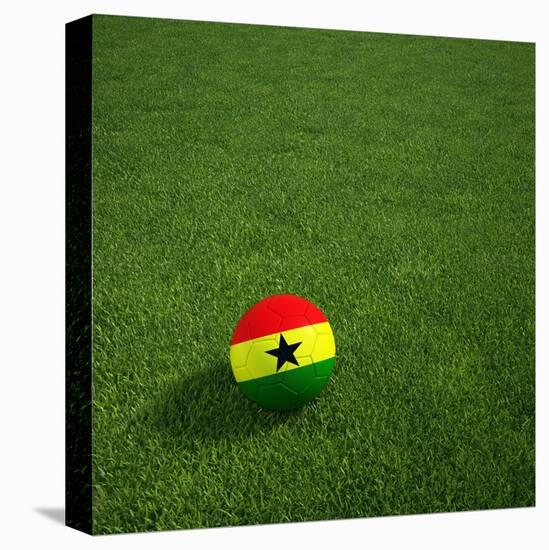 Ghanaian Soccerball Lying on Grass-zentilia-Stretched Canvas