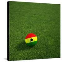 Ghanaian Soccerball Lying on Grass-zentilia-Stretched Canvas