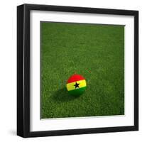 Ghanaian Soccerball Lying on Grass-zentilia-Framed Art Print