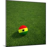 Ghanaian Soccerball Lying on Grass-zentilia-Mounted Art Print