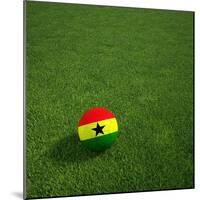 Ghanaian Soccerball Lying on Grass-zentilia-Mounted Art Print