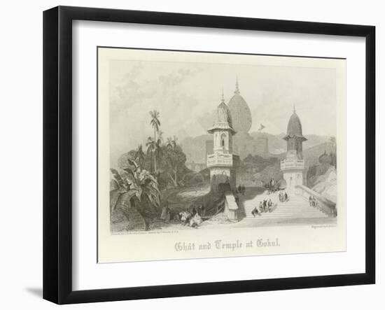 Ghat and Temple at Gokul, India-David Roberts-Framed Giclee Print