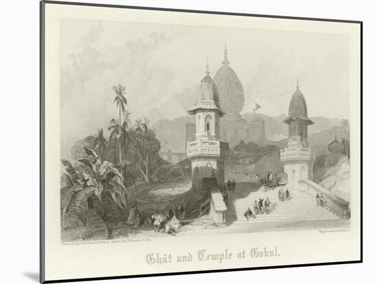 Ghat and Temple at Gokul, India-David Roberts-Mounted Giclee Print