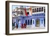 Ghats at Holy Pushkar Lake and Old Rajput Palaces, Pushkar, Rajasthan, India, Asia-Godong-Framed Photographic Print