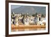 Ghats at Holy Pushkar Lake and Old Rajput Palaces, Pushkar, Rajasthan, India, Asia-Godong-Framed Photographic Print
