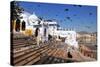 Ghats at Holy Pushkar Lake and Old Rajput Palaces, Pushkar, Rajasthan, India, Asia-Godong-Stretched Canvas