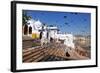 Ghats at Holy Pushkar Lake and Old Rajput Palaces, Pushkar, Rajasthan, India, Asia-Godong-Framed Photographic Print