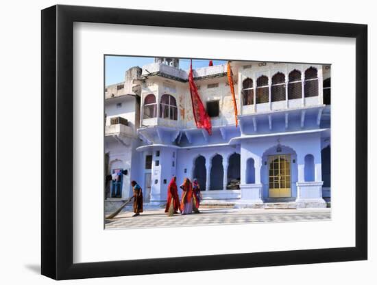 Ghats at Holy Pushkar Lake and Old Rajput Palaces, Pushkar, Rajasthan, India, Asia-Godong-Framed Photographic Print