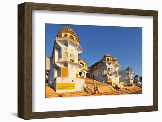 Ghats at Holy Pushkar Lake and Old Rajput Palaces, Pushkar, Rajasthan, India, Asia-Godong-Framed Photographic Print