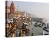 Ghats on the River Ganges, Varanasi (Benares), Uttar Pradesh, India, Asia-Jochen Schlenker-Stretched Canvas