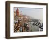 Ghats on the River Ganges, Varanasi (Benares), Uttar Pradesh, India, Asia-Jochen Schlenker-Framed Photographic Print