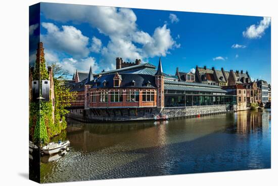 Ghent Canal and Medieval Building. Ghent, Belgium-f9photos-Stretched Canvas