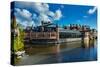 Ghent Canal and Medieval Building. Ghent, Belgium-f9photos-Stretched Canvas