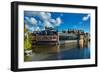 Ghent Canal and Medieval Building. Ghent, Belgium-f9photos-Framed Photographic Print