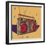 Ghetto Blaster Boombox Graphic Illustration-Ilya Stock Works-Framed Premium Giclee Print