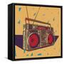 Ghetto Blaster Boombox Graphic Illustration-Ilya Stock Works-Framed Stretched Canvas