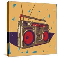 Ghetto Blaster Boombox Graphic Illustration-Ilya Stock Works-Stretched Canvas