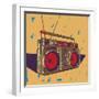 Ghetto Blaster Boombox Graphic Illustration-Ilya Stock Works-Framed Art Print