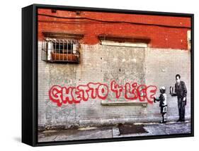 Ghetto for LIfe-Banksy-Framed Stretched Canvas