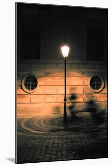 Ghost Bike Beneath Lamp Post in Denmark Photo Poster-null-Mounted Poster