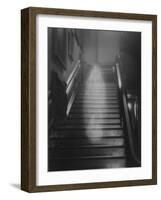 Ghost Descending the Staircase at Raynham Hall, Norfolk, England-null-Framed Photographic Print