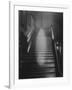 Ghost Descending the Staircase at Raynham Hall, Norfolk, England-null-Framed Photographic Print