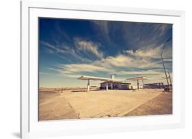 Ghost Gas Station on Route 66-null-Framed Art Print