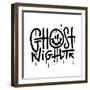 Ghost Night - Urban Style Graffiti Lettering Sprayed with Leak in Black on White. Vector Hand Drawn-Svetlana Shamshurina-Framed Photographic Print