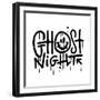 Ghost Night - Urban Style Graffiti Lettering Sprayed with Leak in Black on White. Vector Hand Drawn-Svetlana Shamshurina-Framed Photographic Print