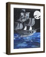 Ghost Ship Skull & Cross Bones Halloween-sylvia pimental-Framed Art Print