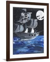 Ghost Ship Skull & Cross Bones Halloween-sylvia pimental-Framed Art Print