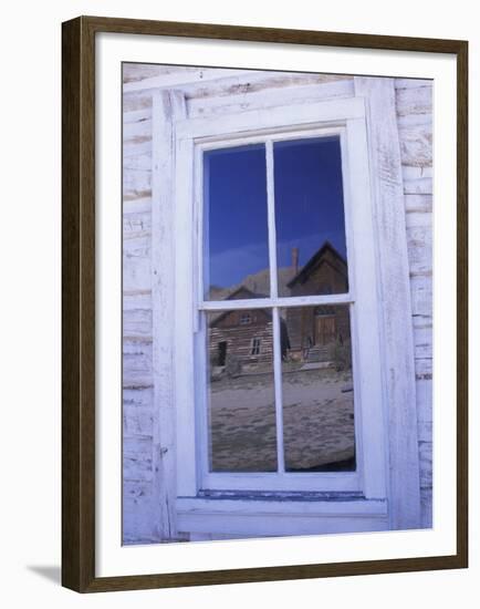 Ghost Town, Old Building with Window Reflection, Bannock, Montana, USA-Darrell Gulin-Framed Premium Photographic Print