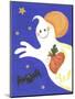 Ghost with Pumpkin and Orange Moon-Beverly Johnston-Mounted Giclee Print