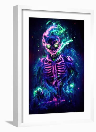 Ghostly Skeleton-null-Framed Art Print