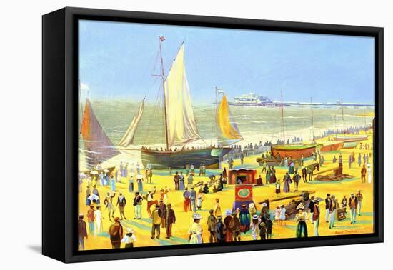 Ghosts on Brighton Beach-Robert Tyndall-Framed Stretched Canvas