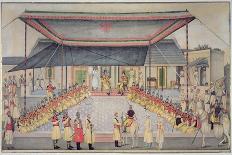 Colonel James Skinner Holding a Regimental Durbar, 1827-Ghulam Ali Khan-Mounted Giclee Print