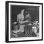 GI Kissing His Lady Friend After a Glass of Champagne-Ed Clark-Framed Photographic Print