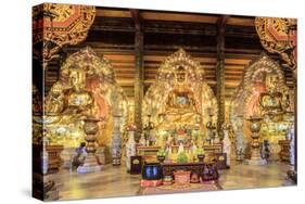 Gia Sinh, Buddhas inside a pagoda at Bai Dinh Mahayana Buddhist Temple near Tam Coc, Ninh Binh, Vie-Alex Robinson-Stretched Canvas