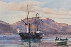 Fishing Boats and Steamship-Giacinto Gigante-Giclee Print